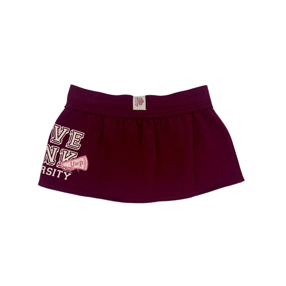 RARE Vintage Y2K Victoria's Secret PINK Burgundy Logo Mini Skirt - Picture 15 of 16